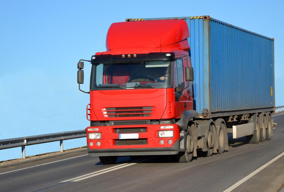 Free Image of Iveco truck on the road  