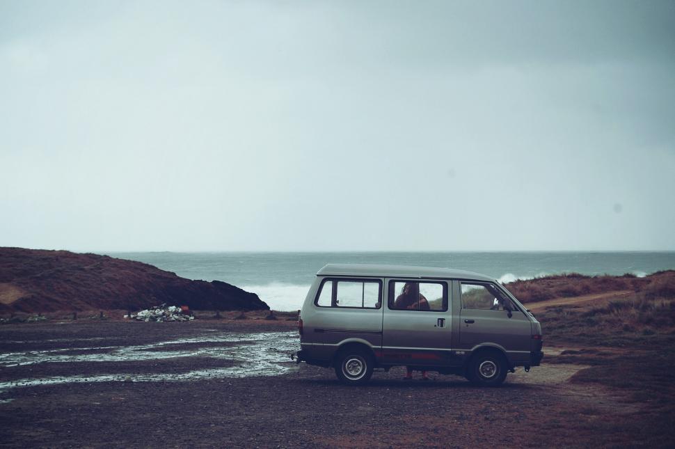 Free Image of Van Parked Near Ocean 