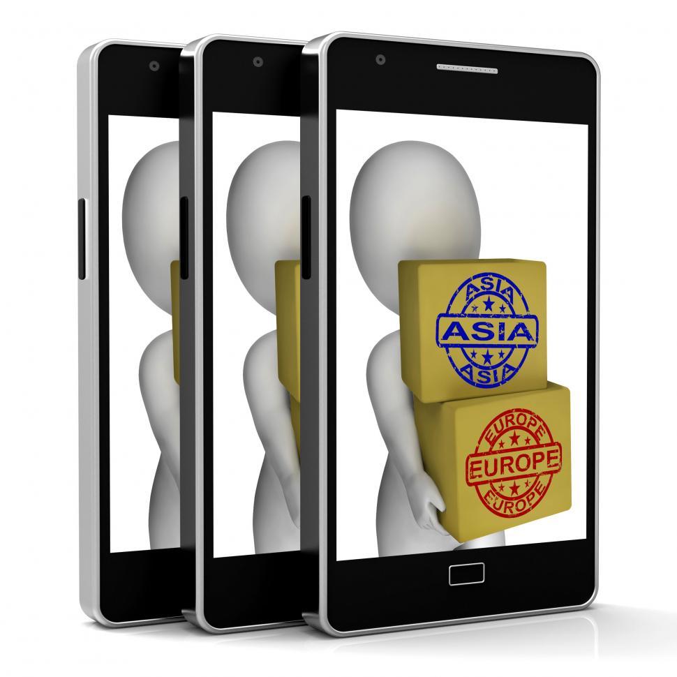 Free Image of Europe Asia Import And Export Boxes Mean International Trade 