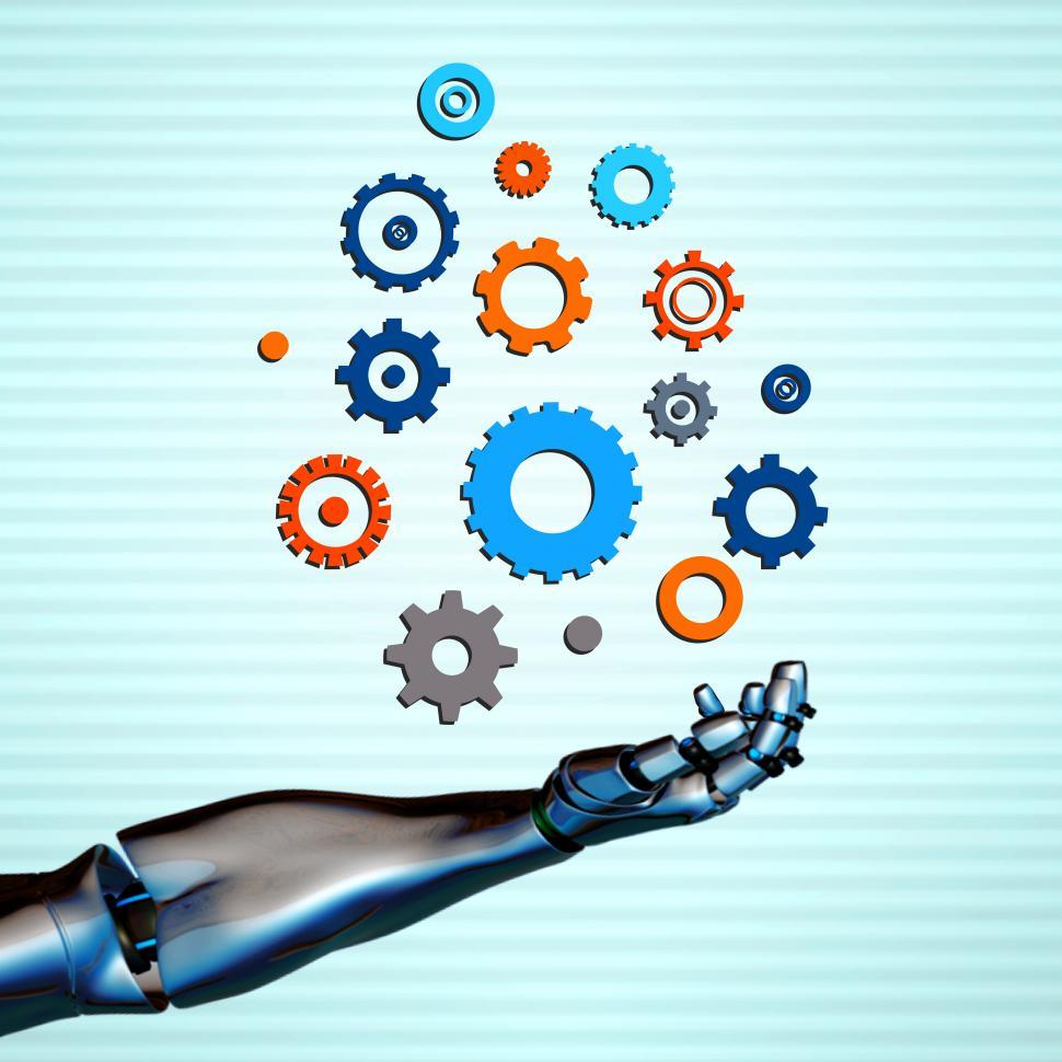 Free Image of Robotic arm with gears - Automation and artificial intelligence  
