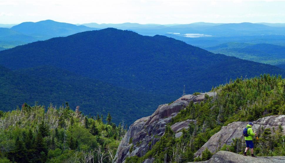 Free Image of Hiker On Summit Of Ampersand Mountain 