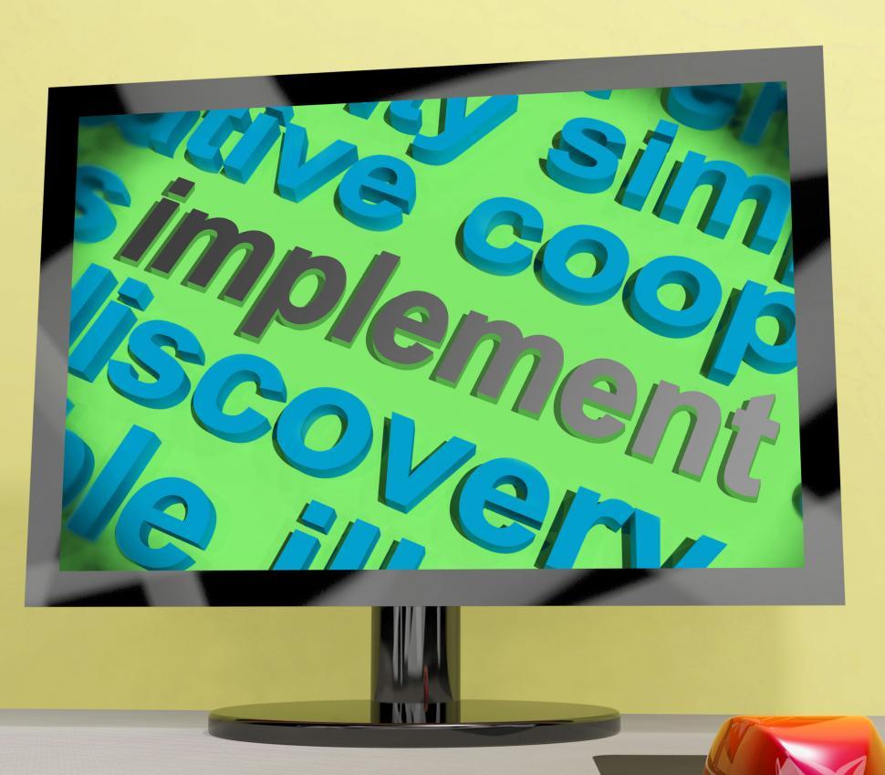 Free Image of Implement Word Screen Means Execute Or Put Into Practice 