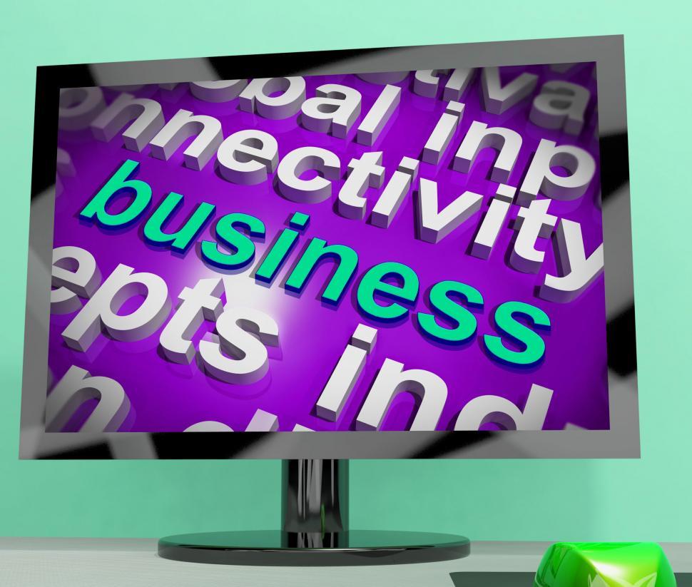 Free Image of Business Word Cloud Screen Shows Commercial Trade Or Deal 