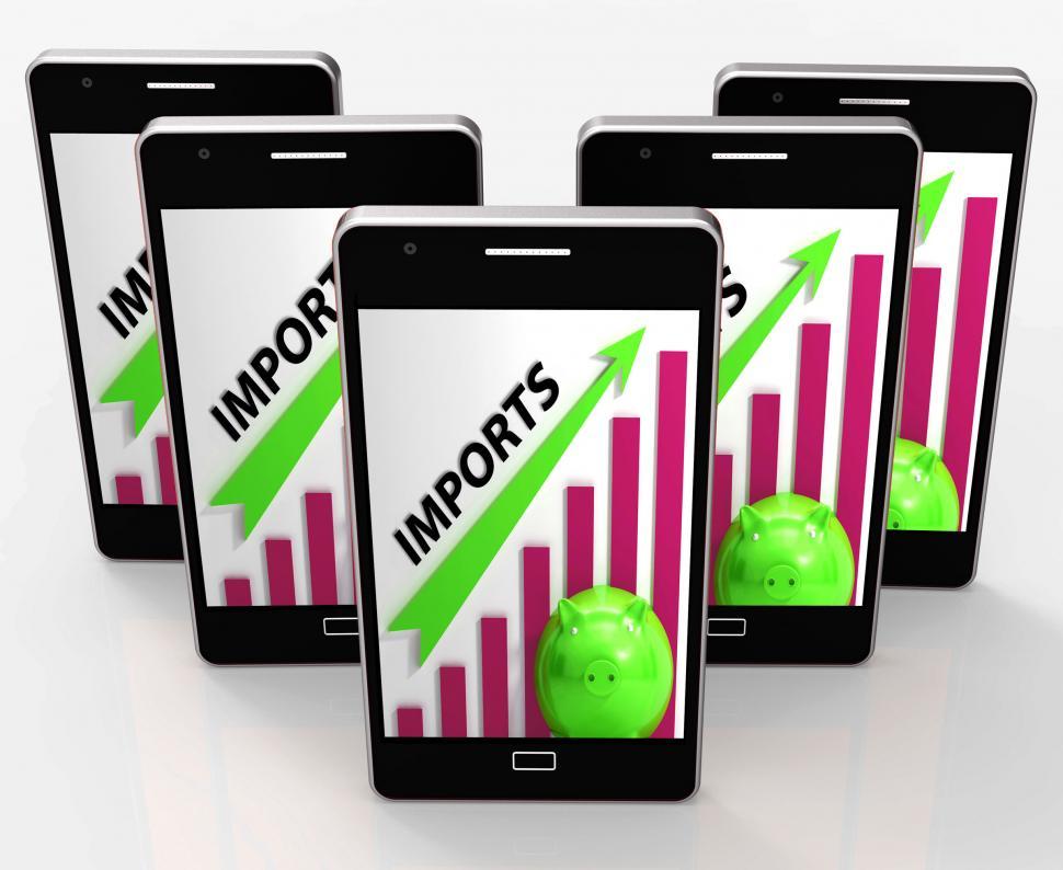 Free Image of Imports Graph Phone Shows International Trade And Importing Good 