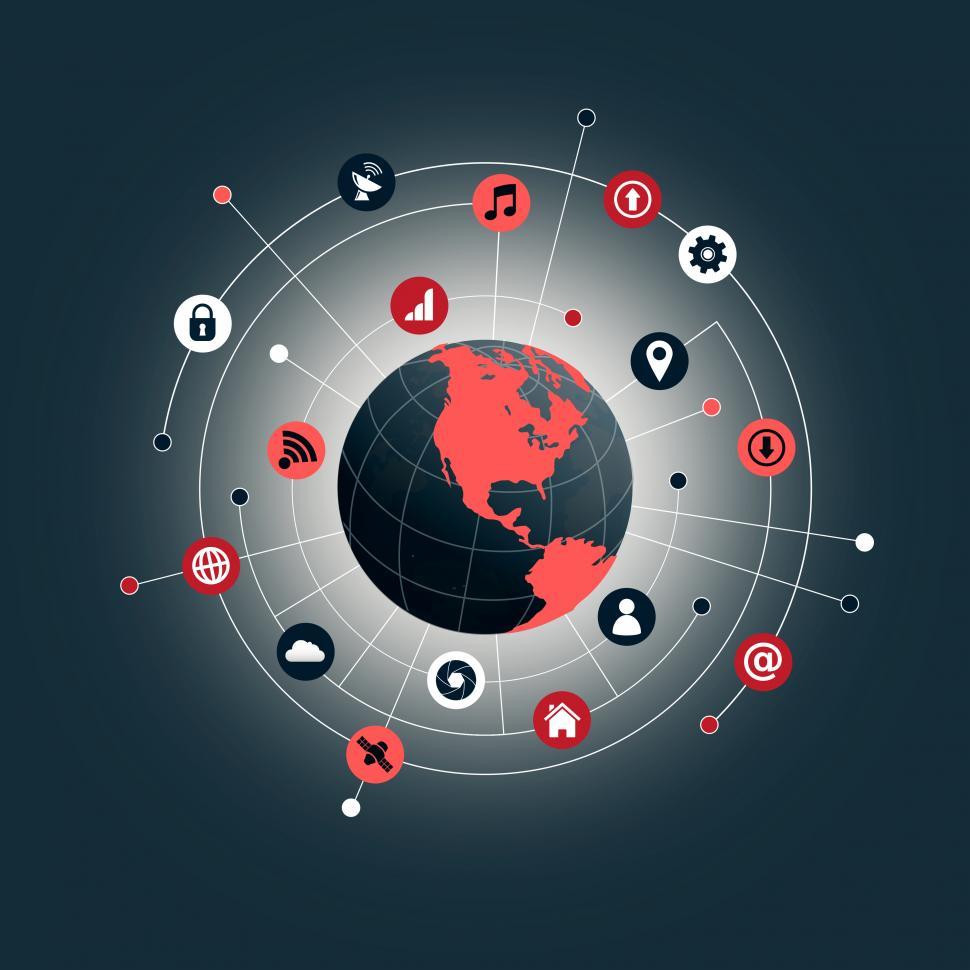 Free Image of  Internet of Things concept - Globalized interconnected world -  