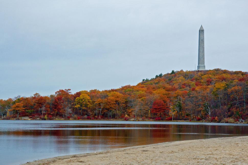 Free Image of High Point Monument From Beach At Lake Marcia 
