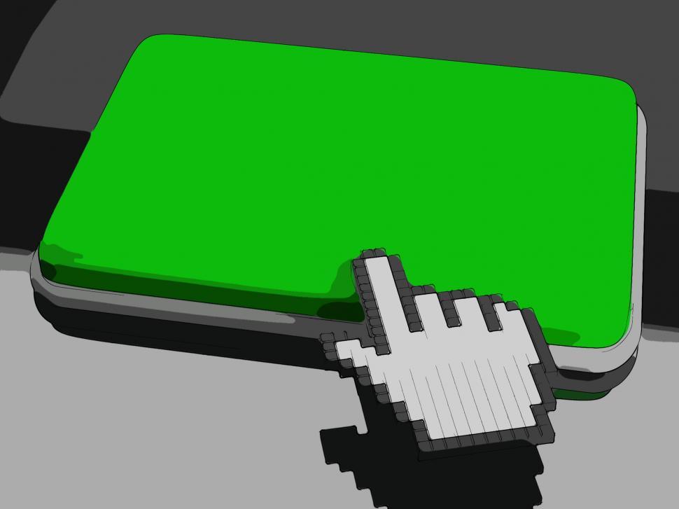 Free Image of Cursor Hand On Key Background Shows Blank Copy space Click Here 