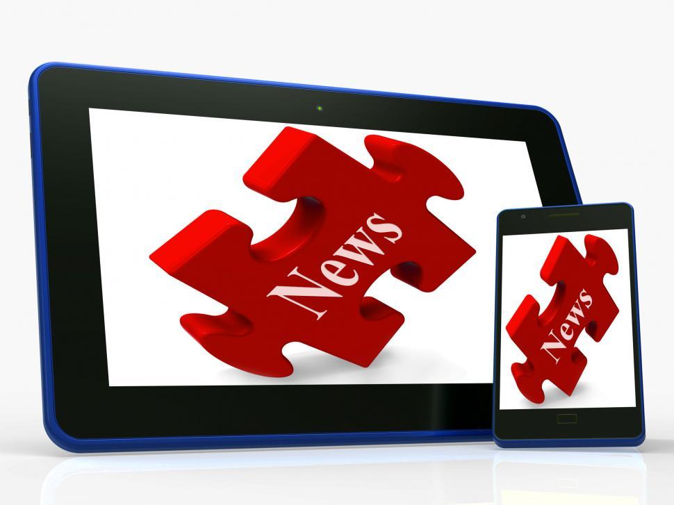 Free Image of News Tablet Shows Read Or Watch Latest Updates On Web 