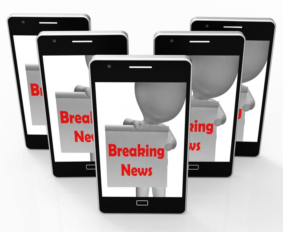 Free Image of Breaking News Sign Shows Up-To-Date Media Coverage 