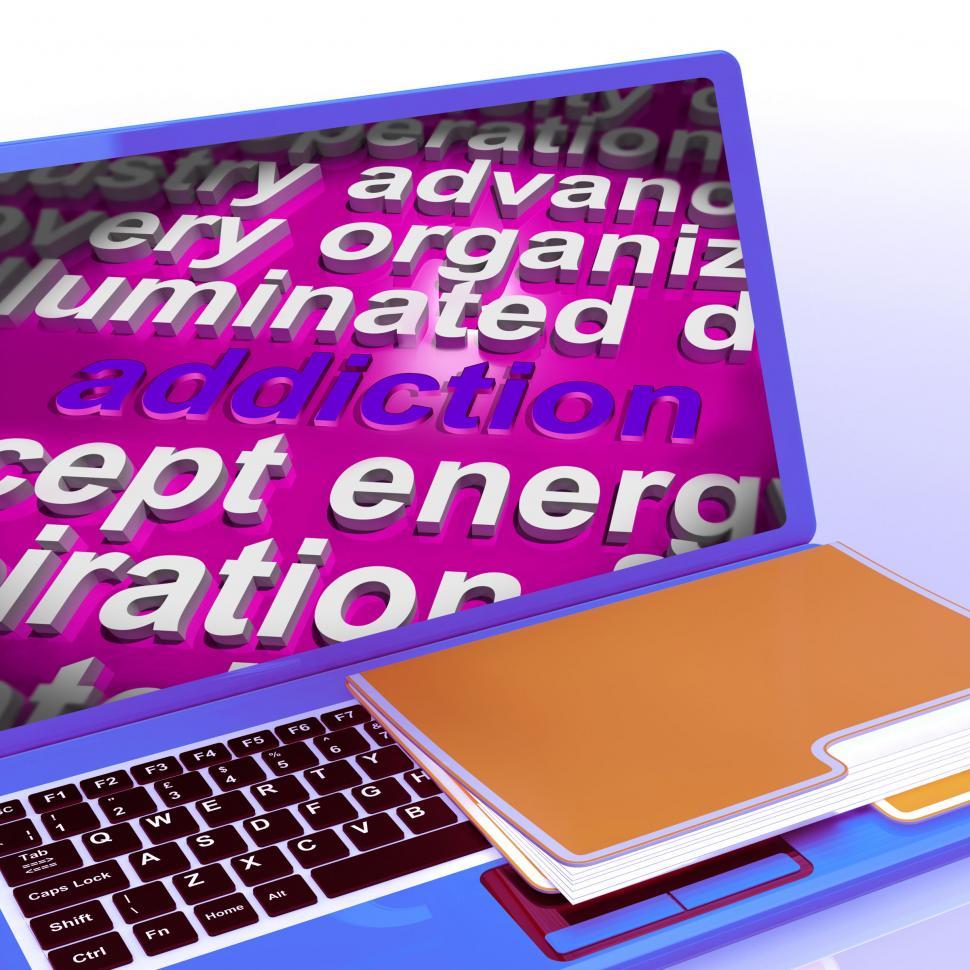 Free Image of Addiction Word Cloud Laptop Means Obsession Craving And Attachme 