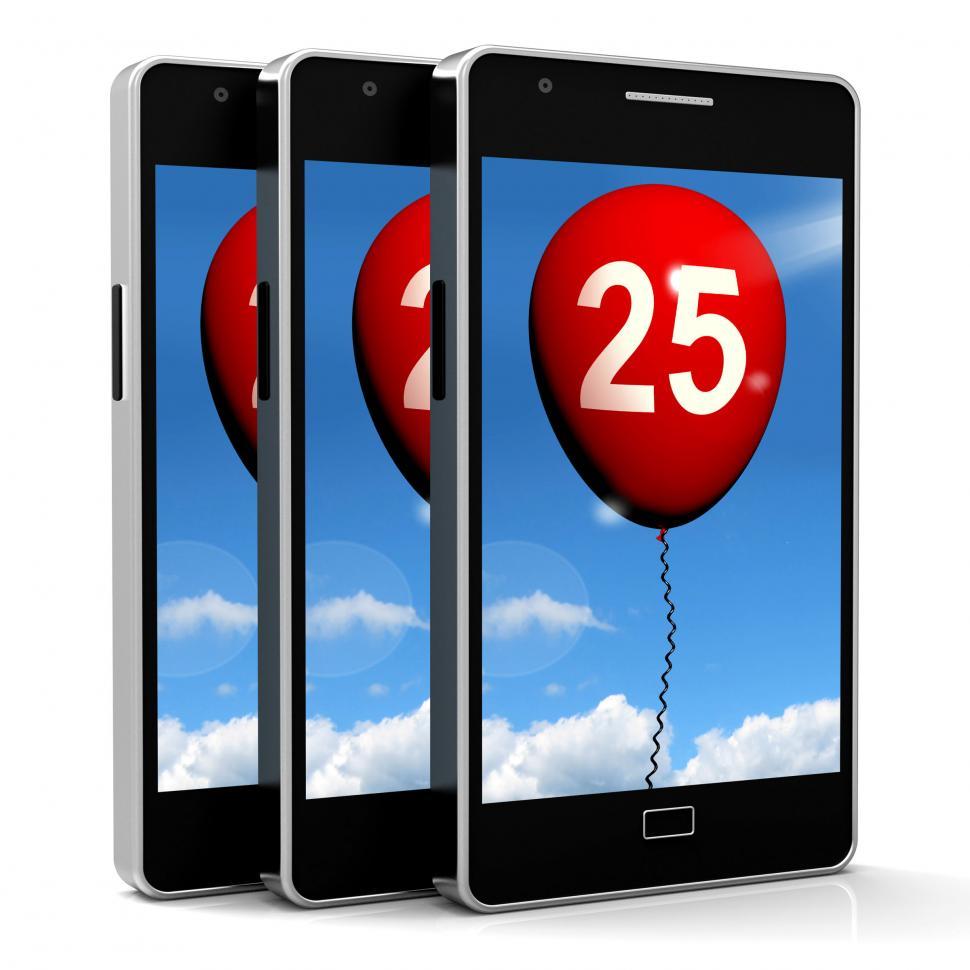 Free Image of Balloon Shows Twenty-fifth Happy Birthday Celebration 