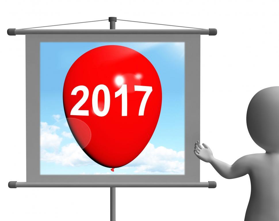 Free Image of Two Thousand Seventeen on Sign Shows Year 2017 