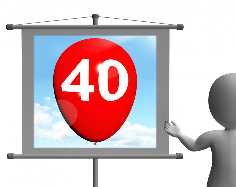 Free Image of Balloon Shows Fortieth Happy Birthday Celebration 