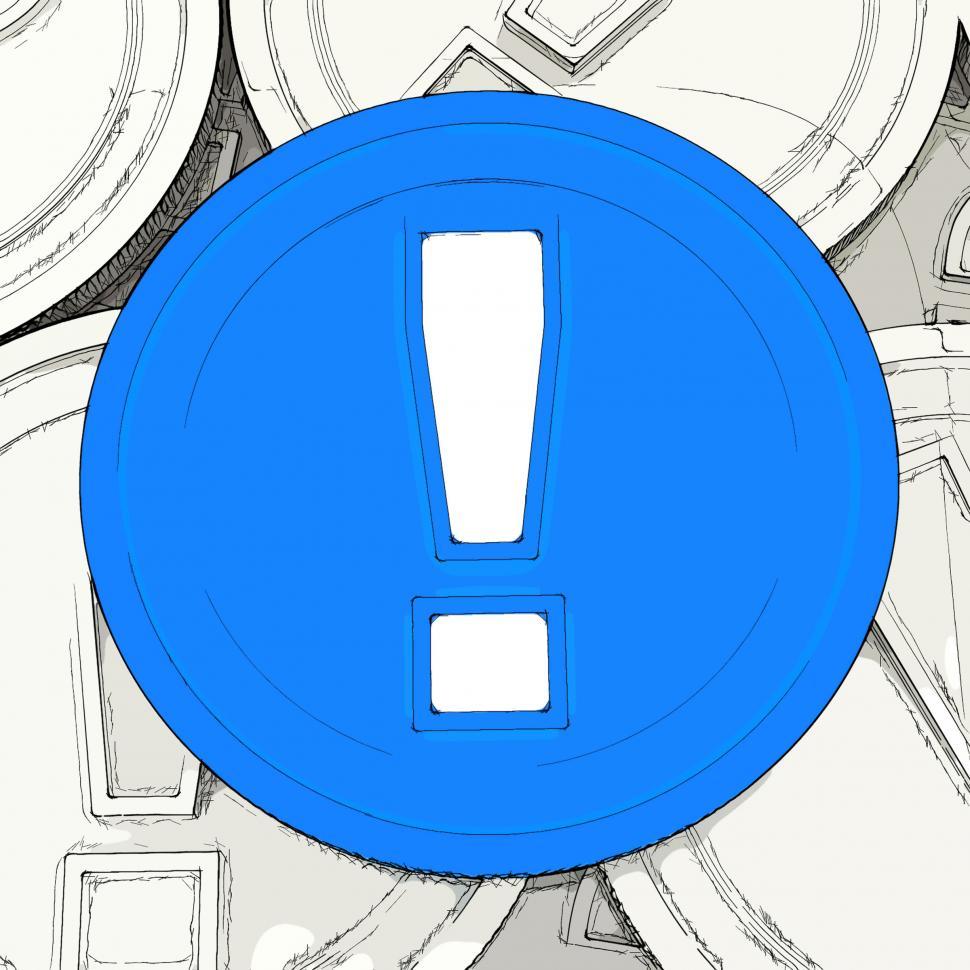 Free Image of Exclamation Mark Coin Means Surprise And Warning About Money 
