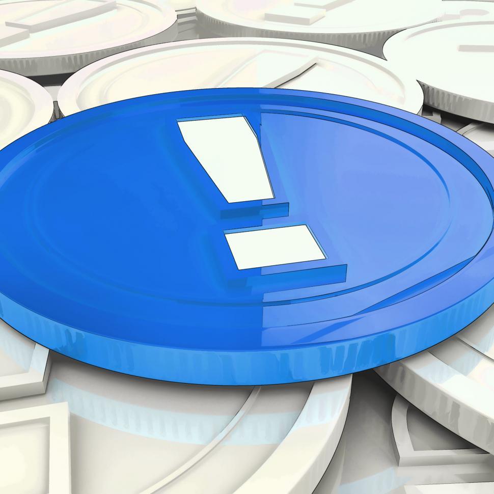 Free Image of Exclamation Mark Coin Shows Financial Shock Or Dangers 