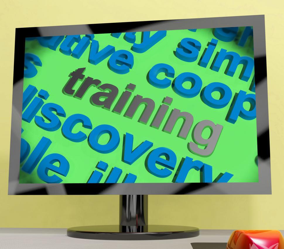 Free Image of Training Word Screen Shows Education Apprenticeship Or Up skilli 