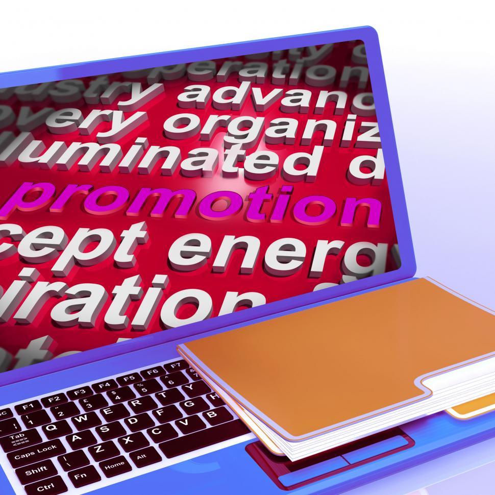 Free Image of Promotion Word Cloud  Laptop Shows Discount Bargain Or Mark down 