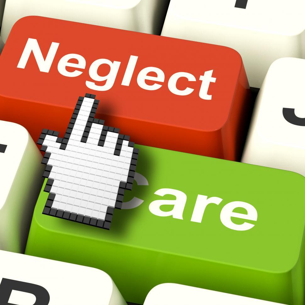 Free Image of Neglect Care Computer Shows Neglecting Or Caring 