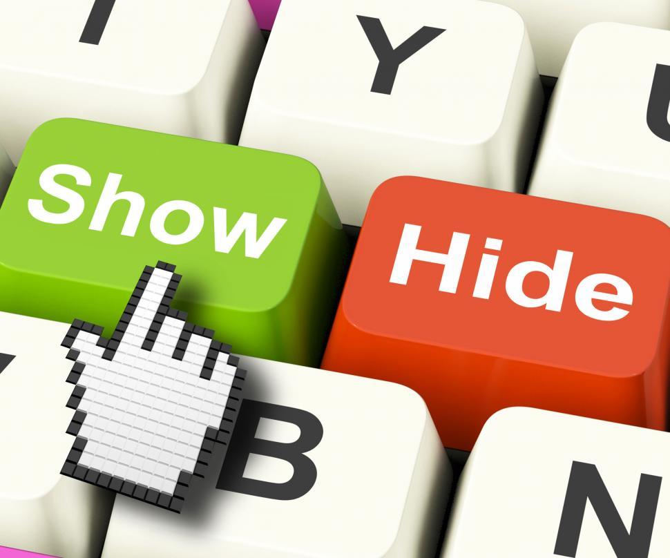 Free Image of Show Hide Computer Keys Mean On Display And Out Of Sight 