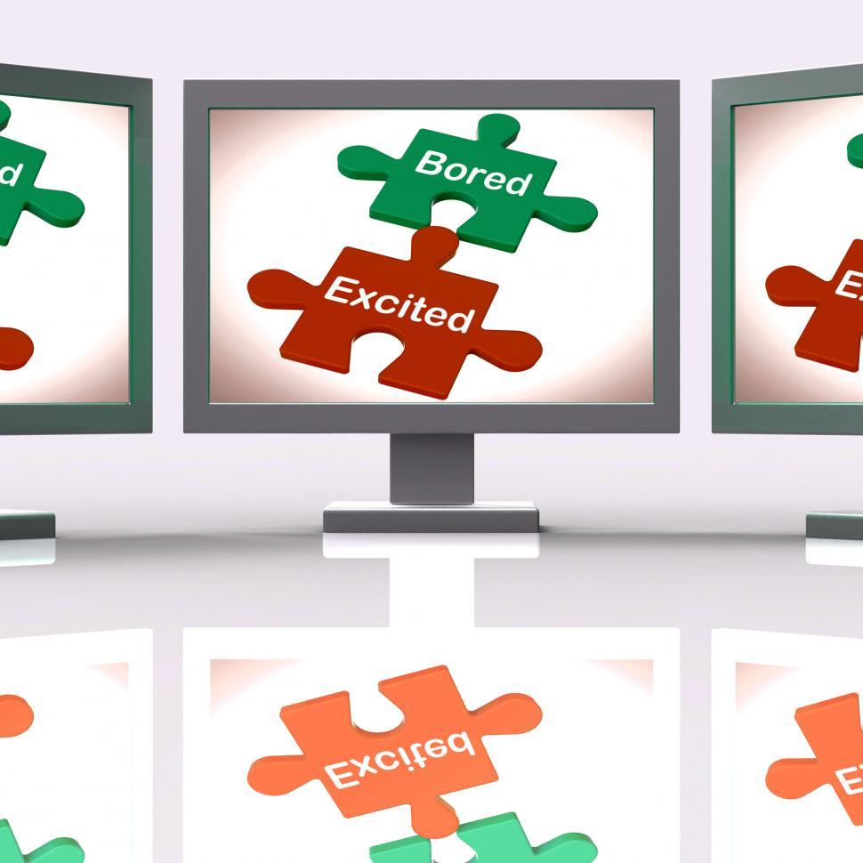Free Image of Bored Excited Puzzle Screen Means Exciting And Fun Or  Boring 