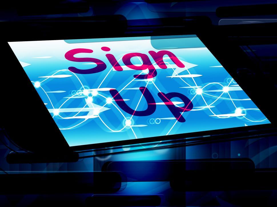 Free Image of Sign Up On Screen Shows Join Membership Register 