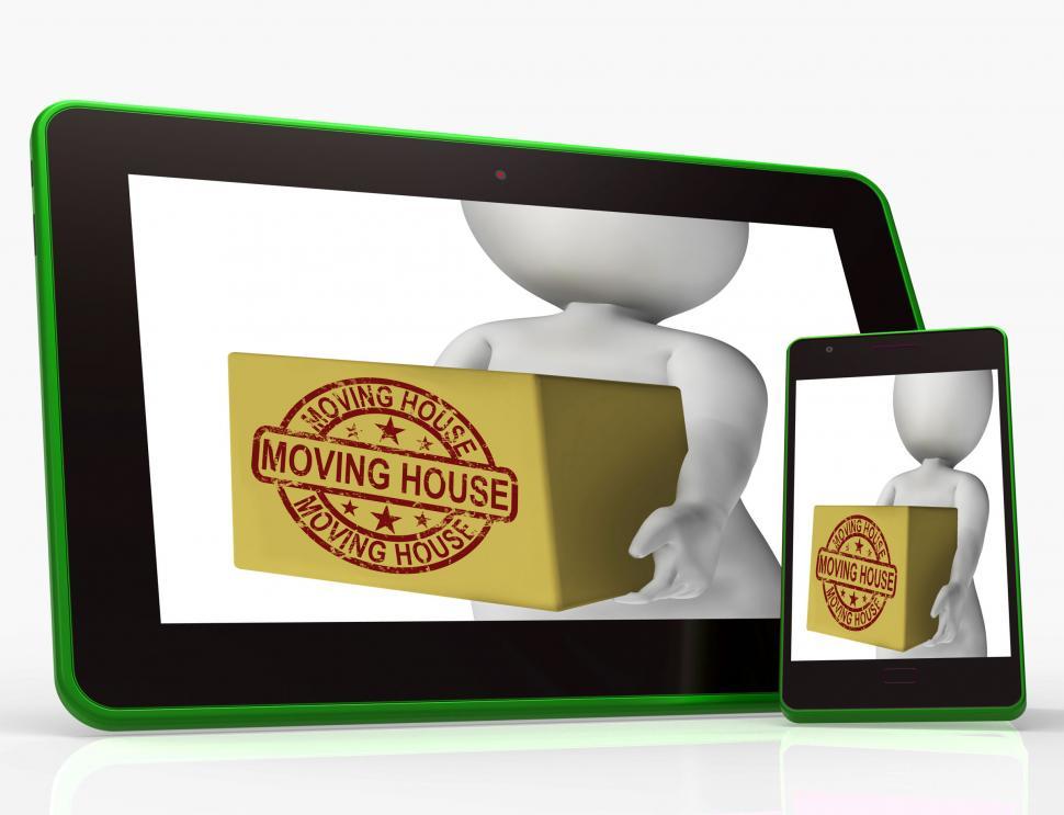 Free Image of Moving House Boxes Tablet Mean Buying New Home And Relocating 