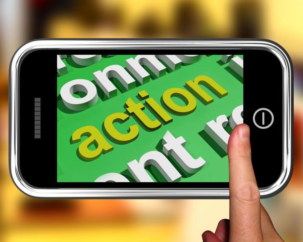 Free Image of Action In Word Cloud Shows Inspired Activity 