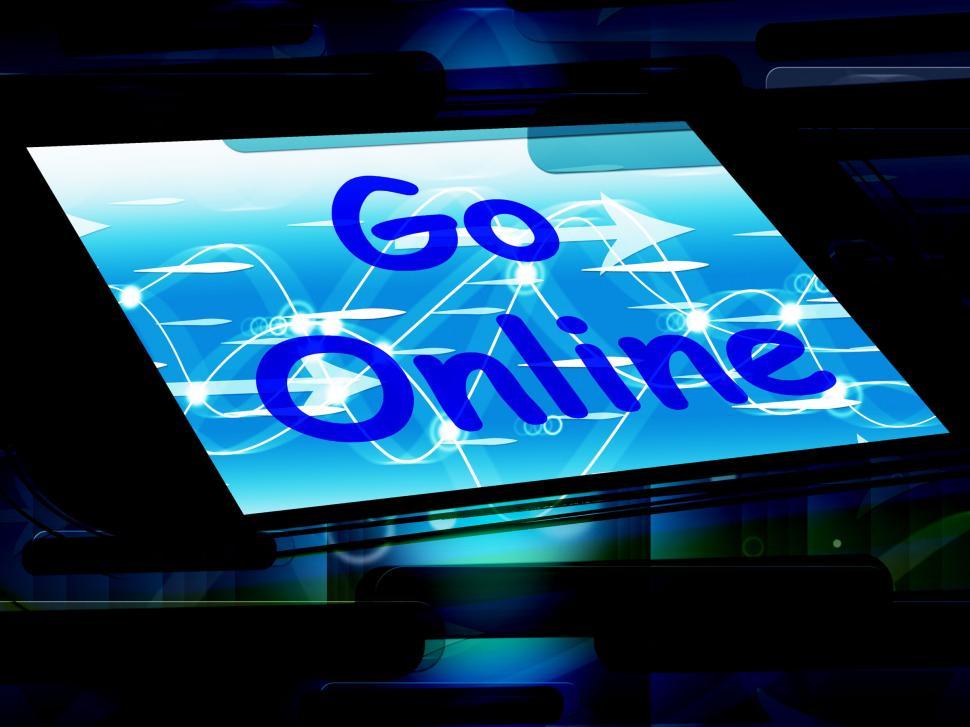 Free Image of Go Online On Phone Shows Use Web Internet Online 