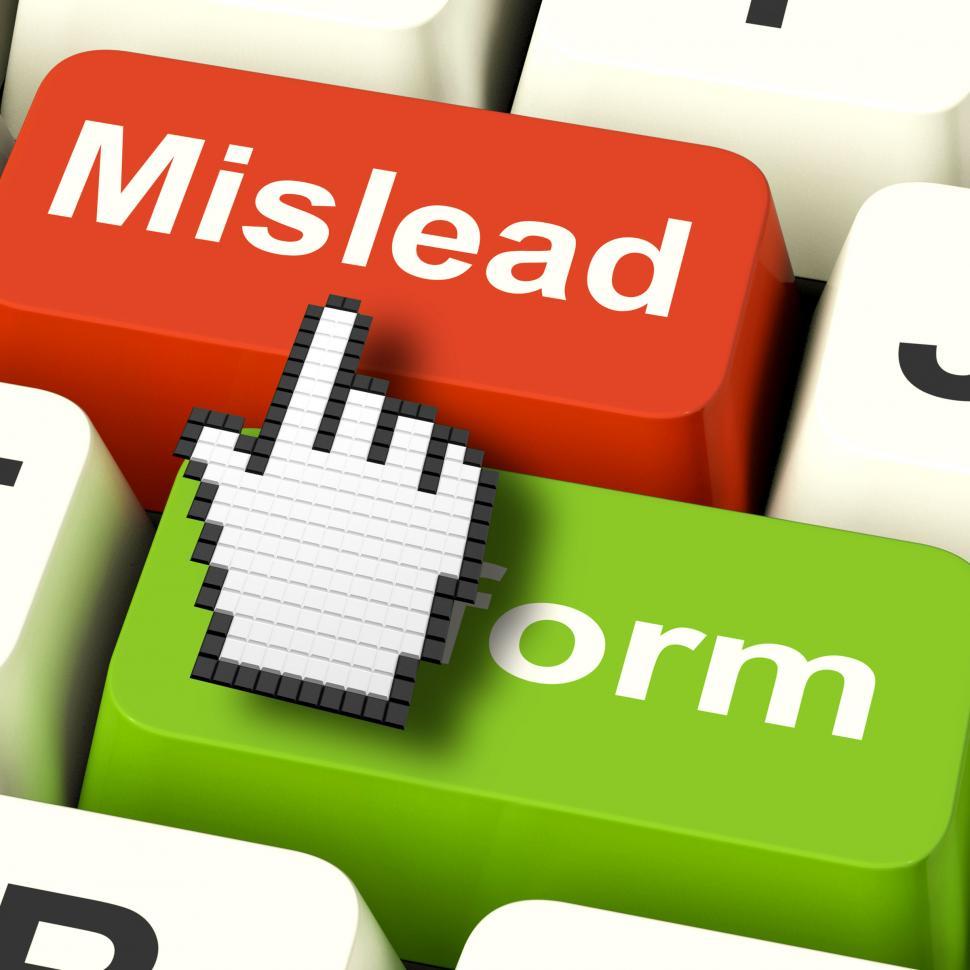 Free Image of Mislead Inform Computer Shows Misleading Or Informative Advice 