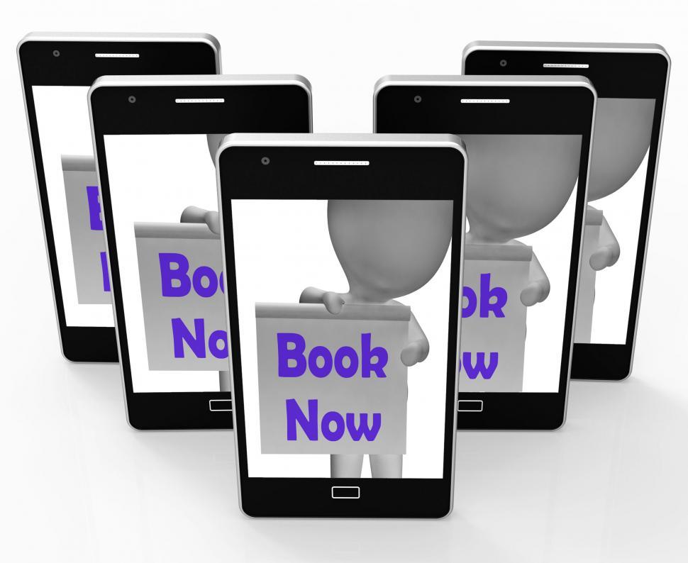 Free Image of Book Now Phone Shows Make Appointment Or Reservation 