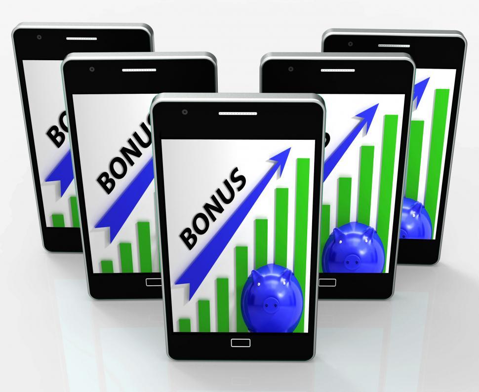 Free Image of Bonus Graph Phone Shows Incentives Rewards And Premiums 