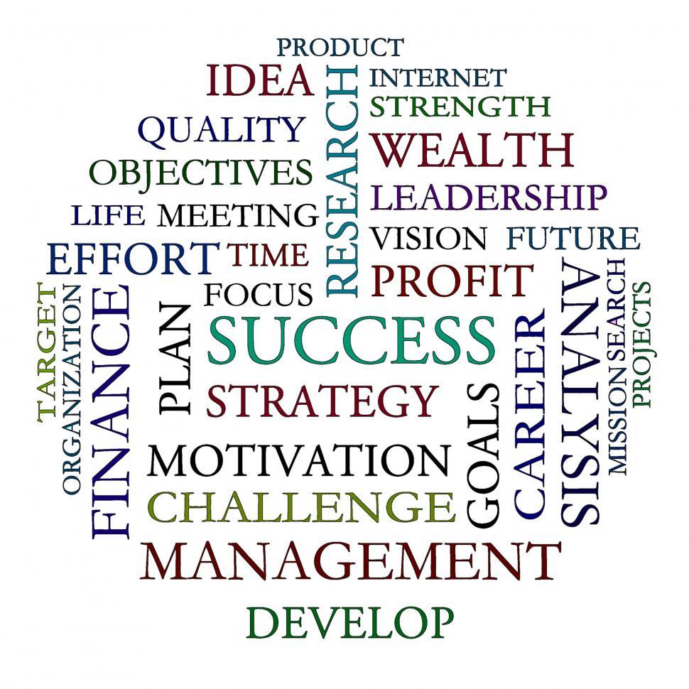 Free Image of Word Cloud Shows Road To Success 