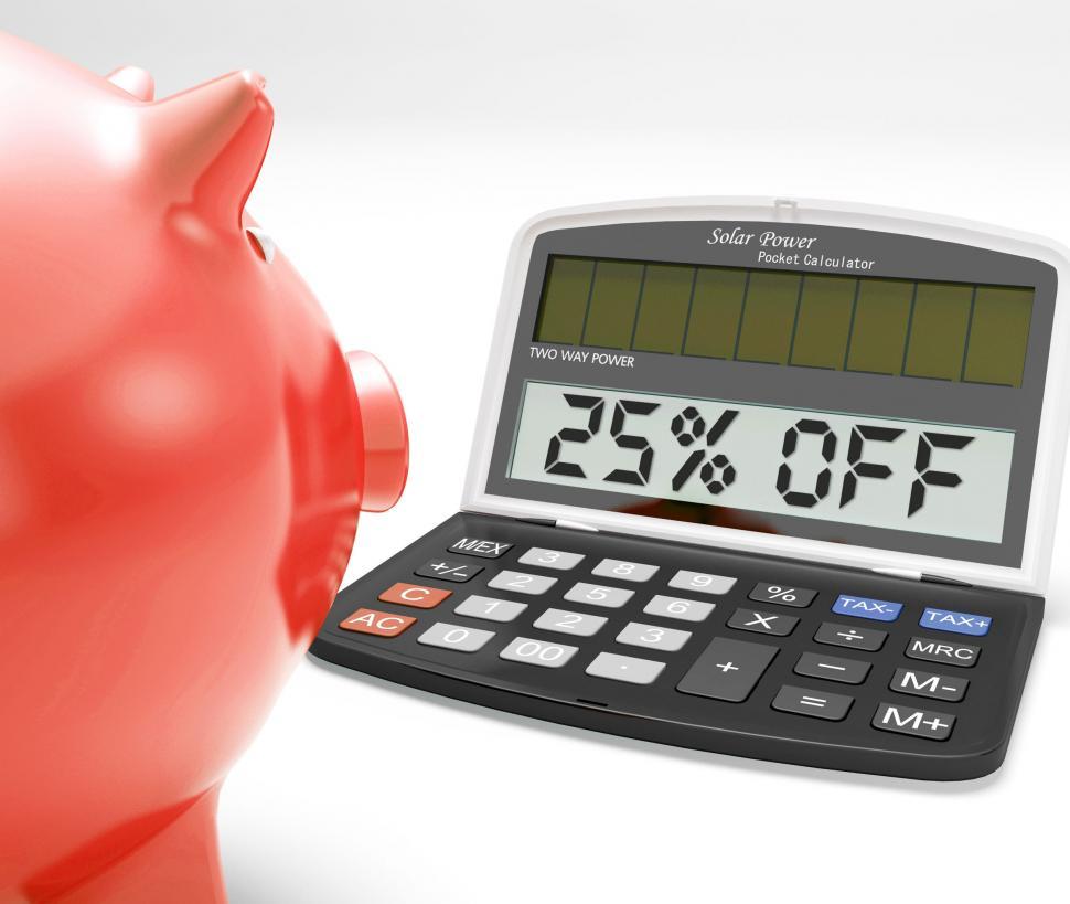 Free Image of Twenty-Five Percent Off Calculator Means Savings 