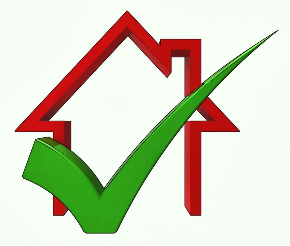 Free Image of Home With Check Shows House  For Sale And Loan Approved 