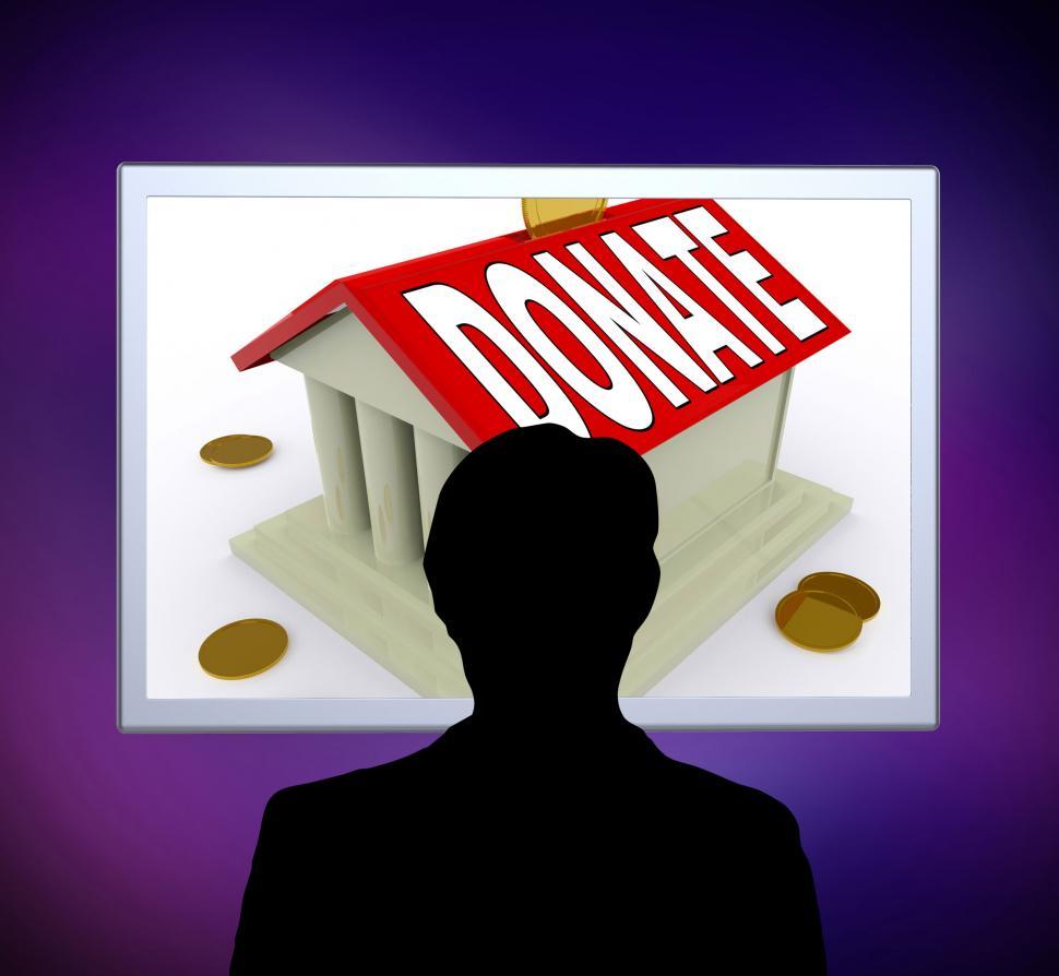 Free Image of Donate On House Or Money Box Man Means Give For Home 