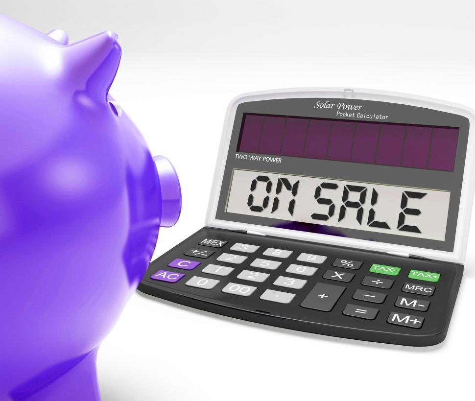 Free Image of On Sale Calculator Shows Price Cut And Saving 