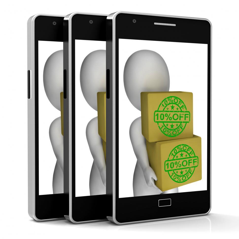 Free Image of Ten Percent Off Phone Show 10 Lower Price 