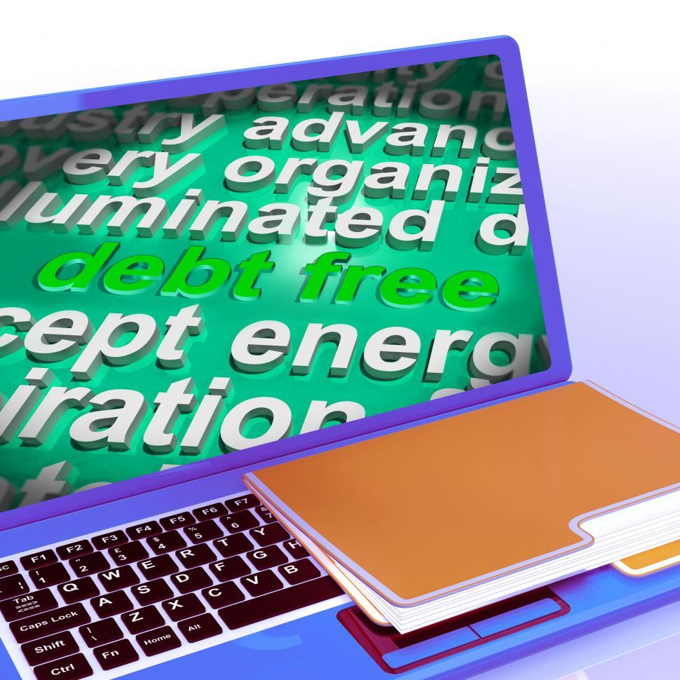 Free Image of Debt Free Word Cloud Laptop Means Financial Freedom And No Liabi 