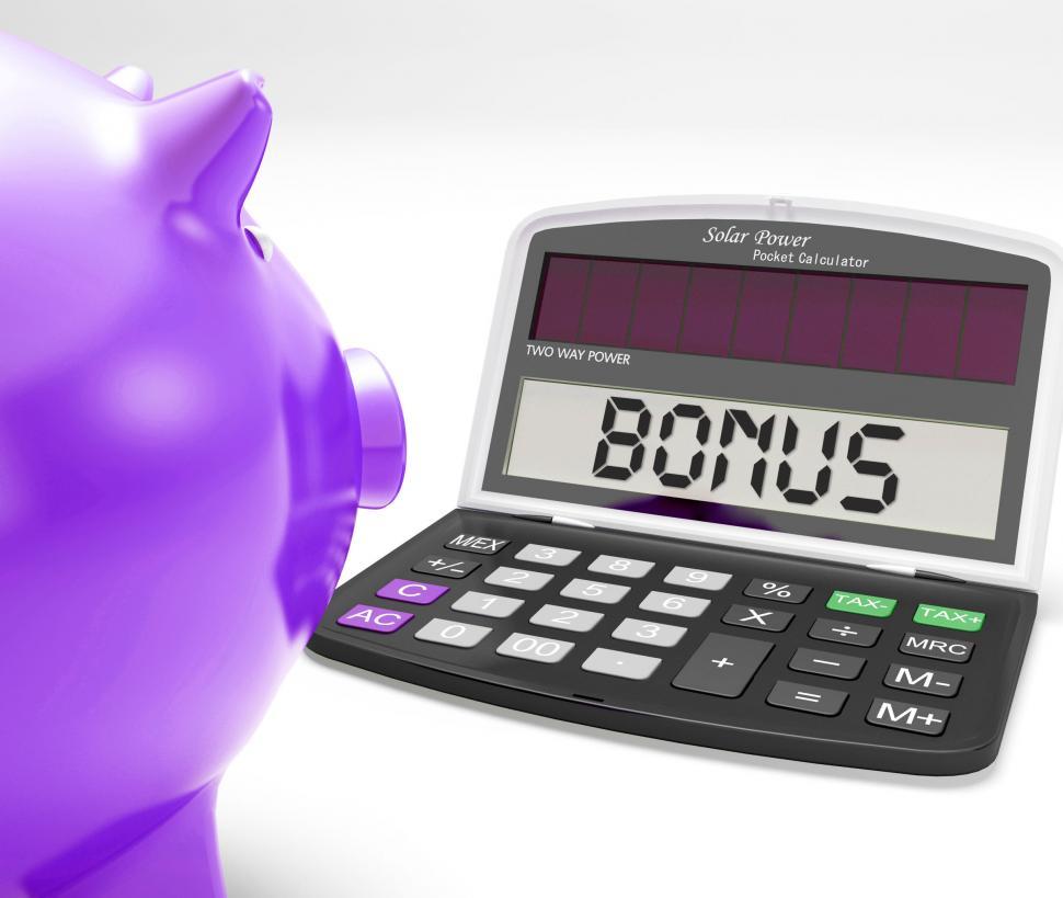 Free Image of Bonus Calculator Shows Perks Extra Or Incentive 