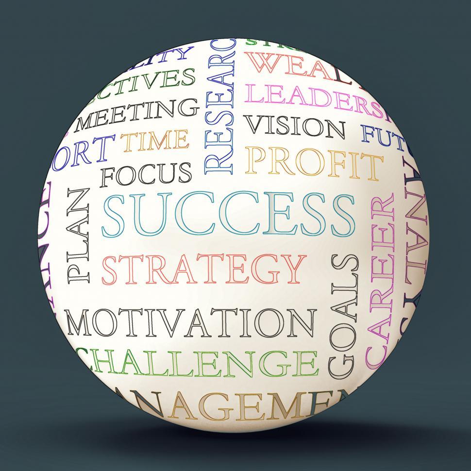 Free Image of Word Cloud Sphere Shows Road To  Success 