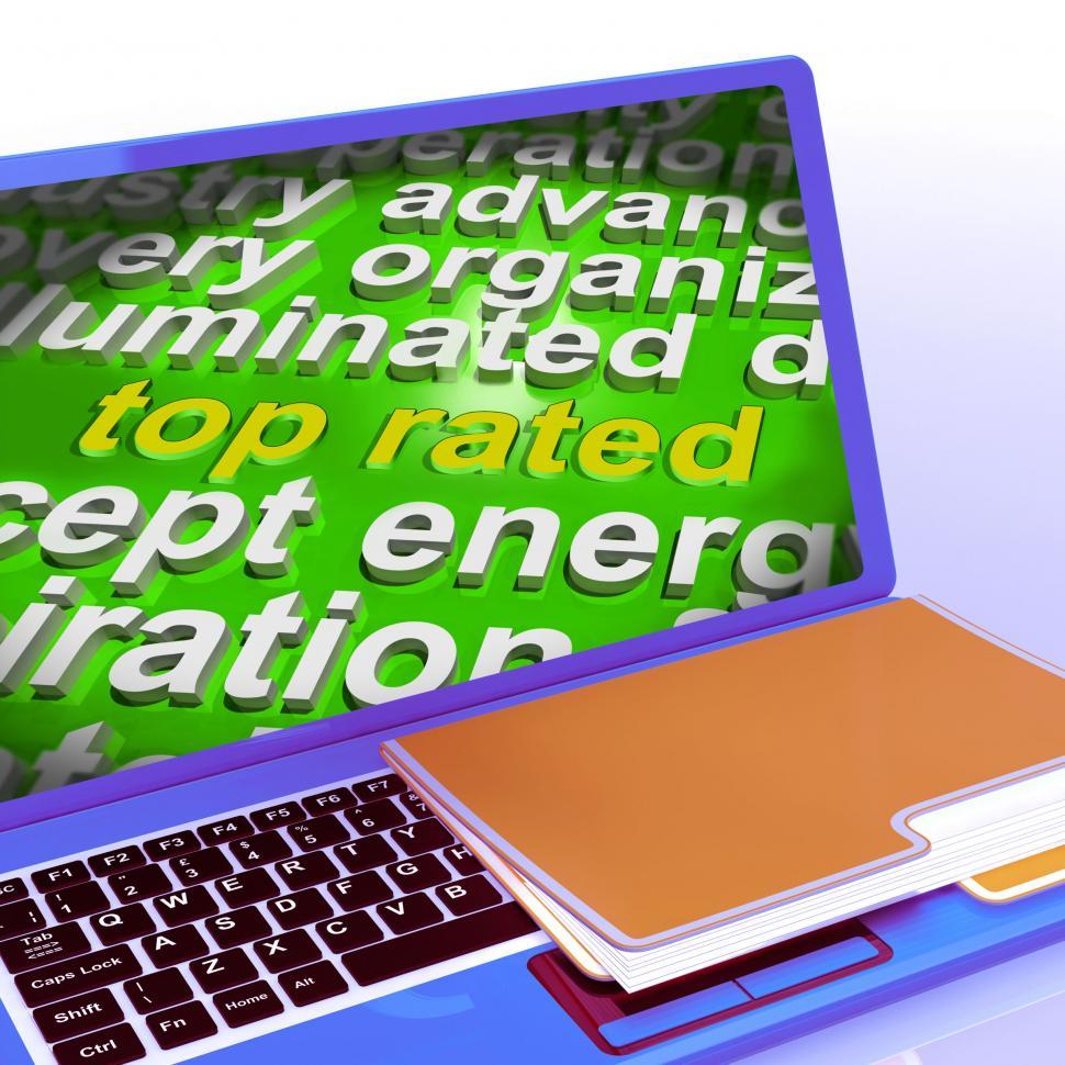 Free Image of Top Rated Word Cloud Laptop Shows Best Ranked Special Product 