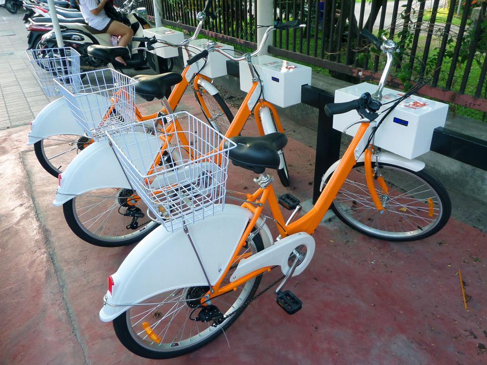 Free Image of Bicycle rental stand  