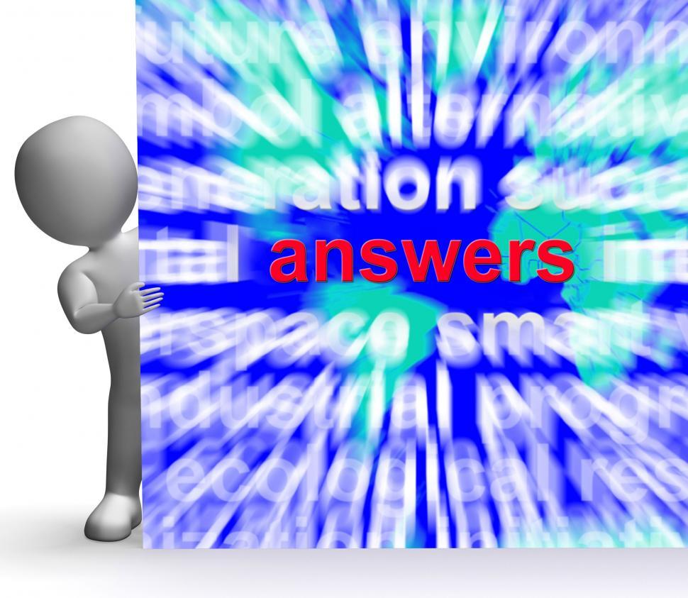 Free Image of Answers Word Cloud Sign Shows Help Support Answer 