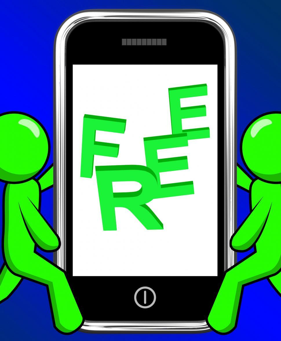 Free Image of Free On Phone Displays Freebie Gratis and Promotion 