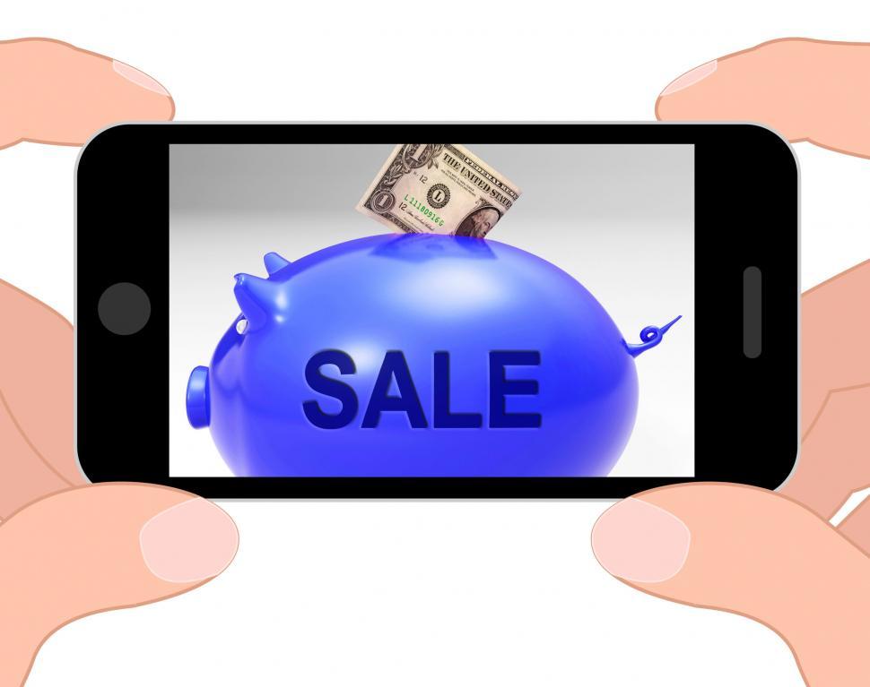 Free Image of Sale Piggy Bank Displays Price Cut And Discounted Products 