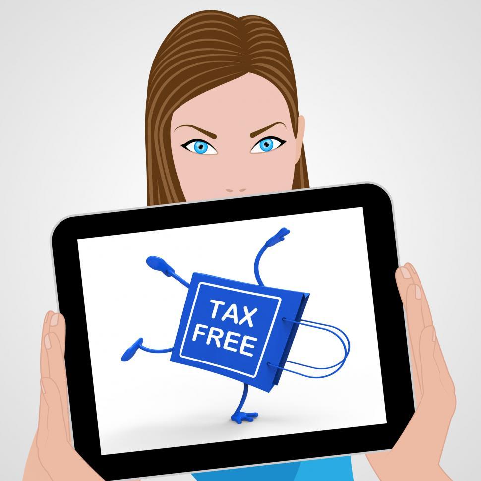 Free Image of Tax Free Handstand Shopping Bag Displays No Duty Taxation 