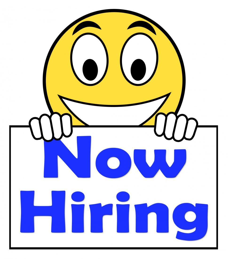 Free Image of Now Hiring On Sign Shows Recruitment Online Hire Jobs 