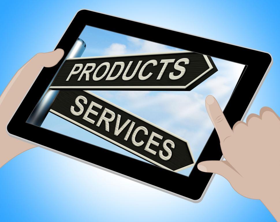 Free Image of Products Services Tablet Shows Business Merchandise And Service 