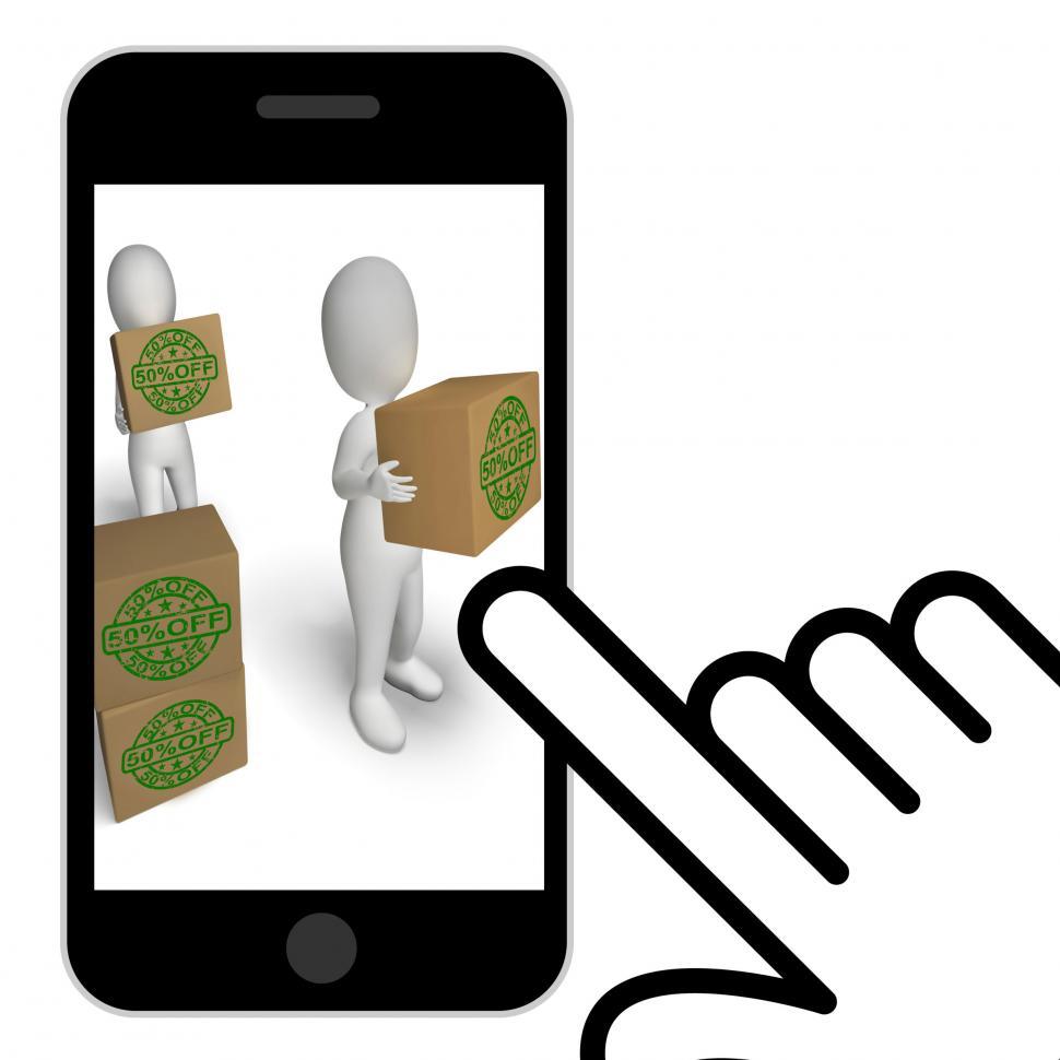 Free Image of Fifty Percent Off Boxes Displays 50 Price Markdown 