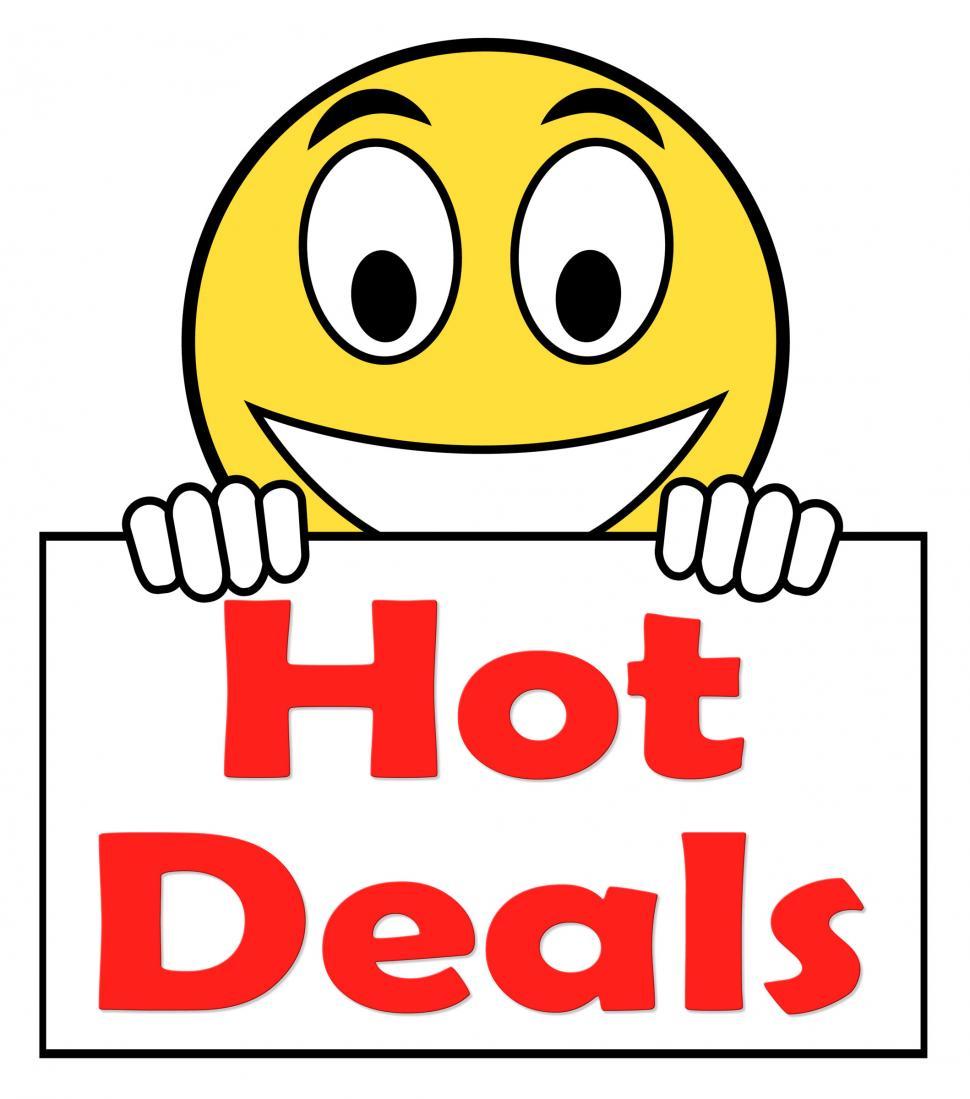 Free Image of Hot Deal On Sign Shows Bargains Sale And Save 
